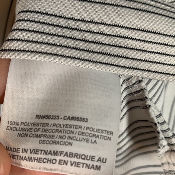 Nike Golf White & Black Striped Collared Polo Shirt - Picture 6 of 6